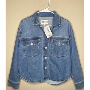 Edited by Remi Bader Women's Denim Jean Jacket Button Up Large NWT